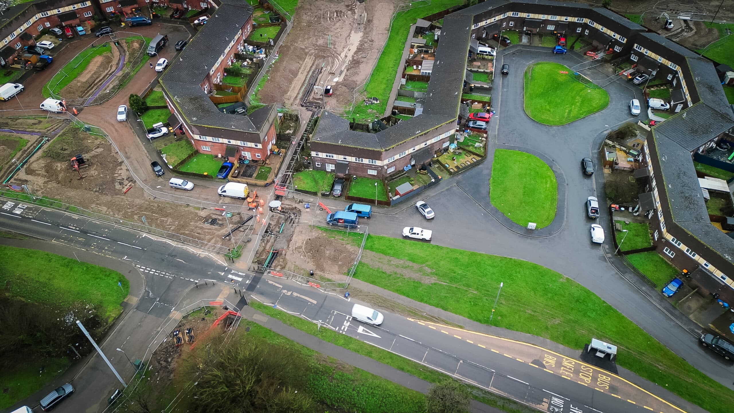 Drone Footage of Duffryn Heat Network